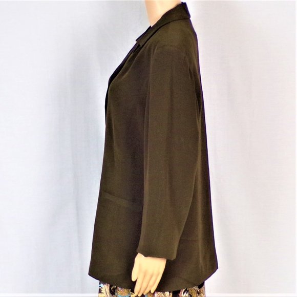 DUE PER DUE size 14 Jrs. brown 100% silk blazer - Picture 9 of 13